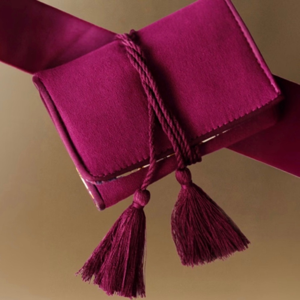 Sézane Jewelry Pouch in Plum